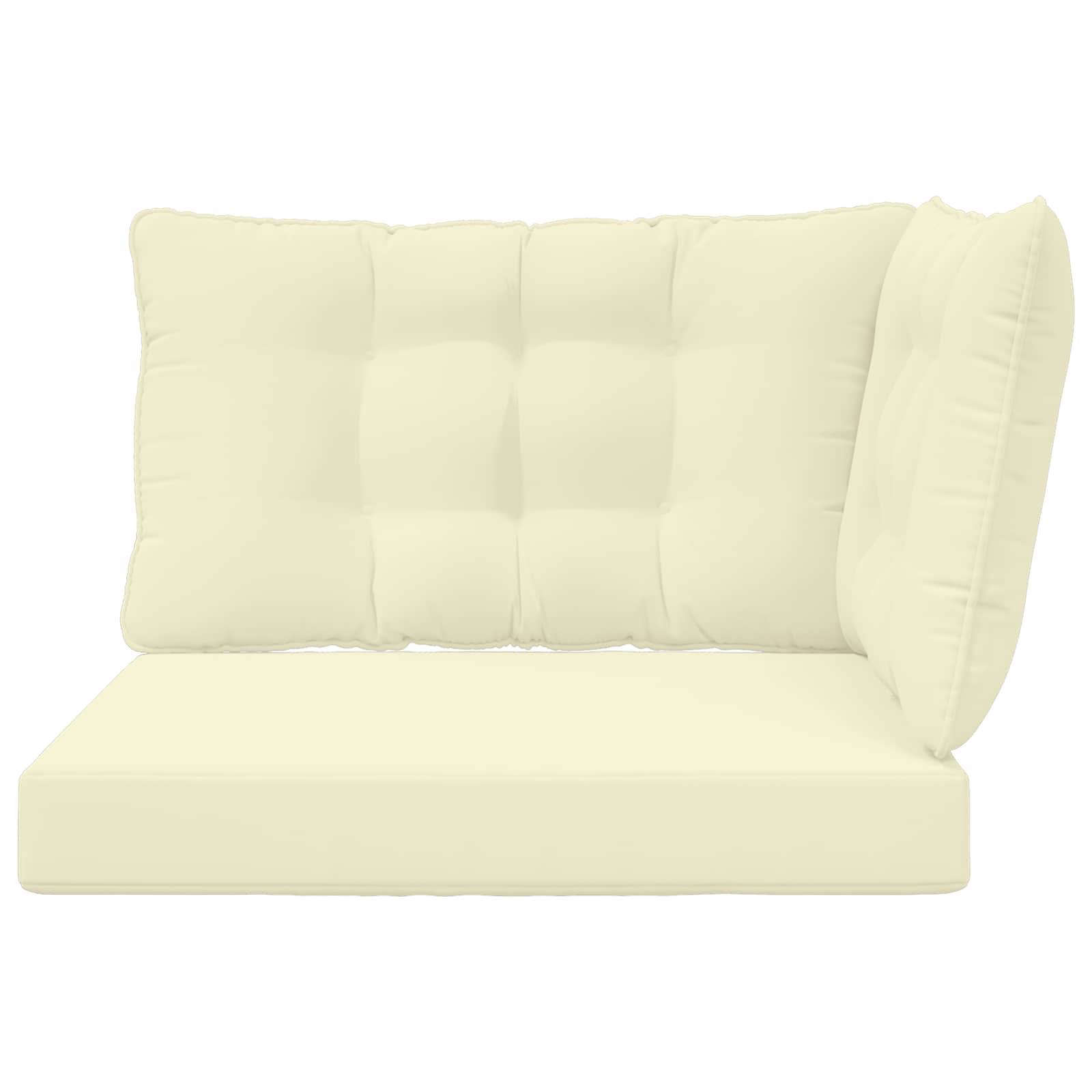 Sofakissen für draußen 3 pcs Creme Polyester