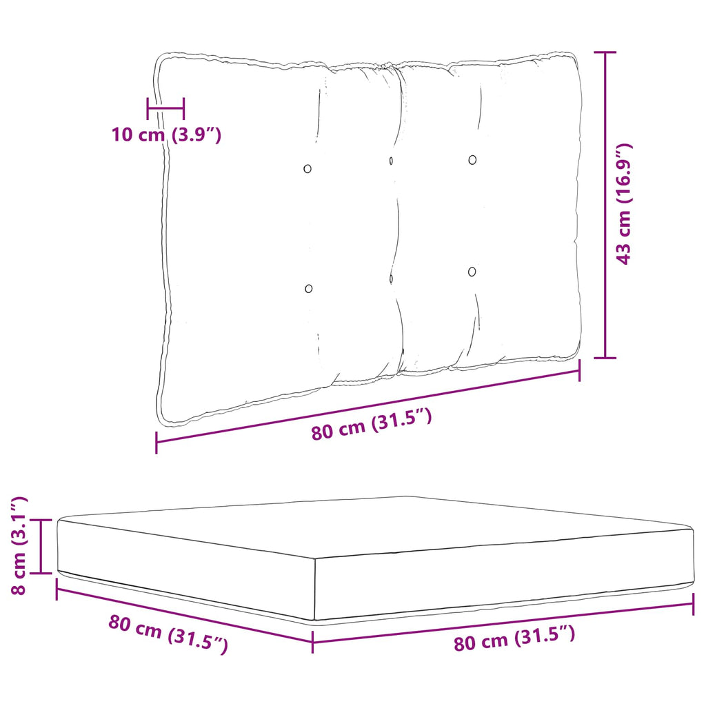 Sofakissen für draußen 3 pcs Grün Polyester