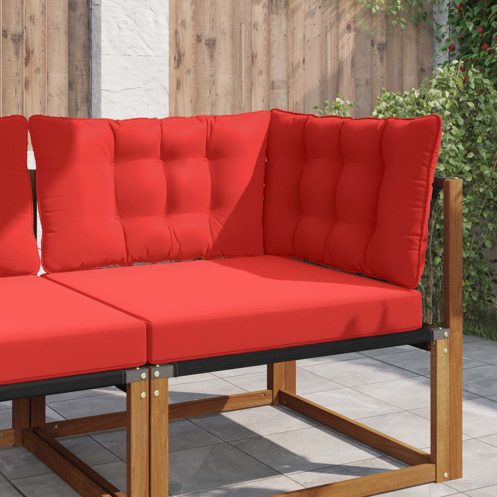 Sofakissen für draußen 3 pcs Rot Polyester