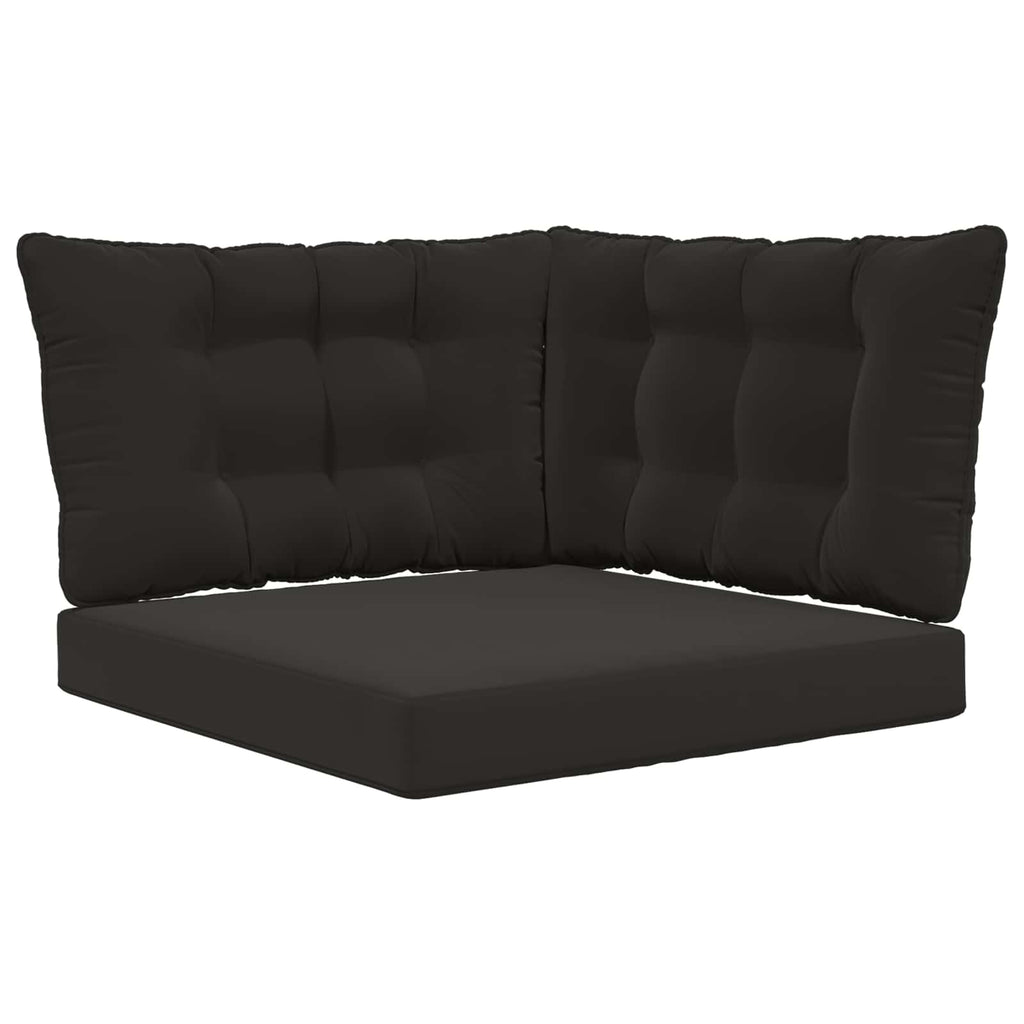 Sofakissen für draußen 3 pcs Schwarz Polyester