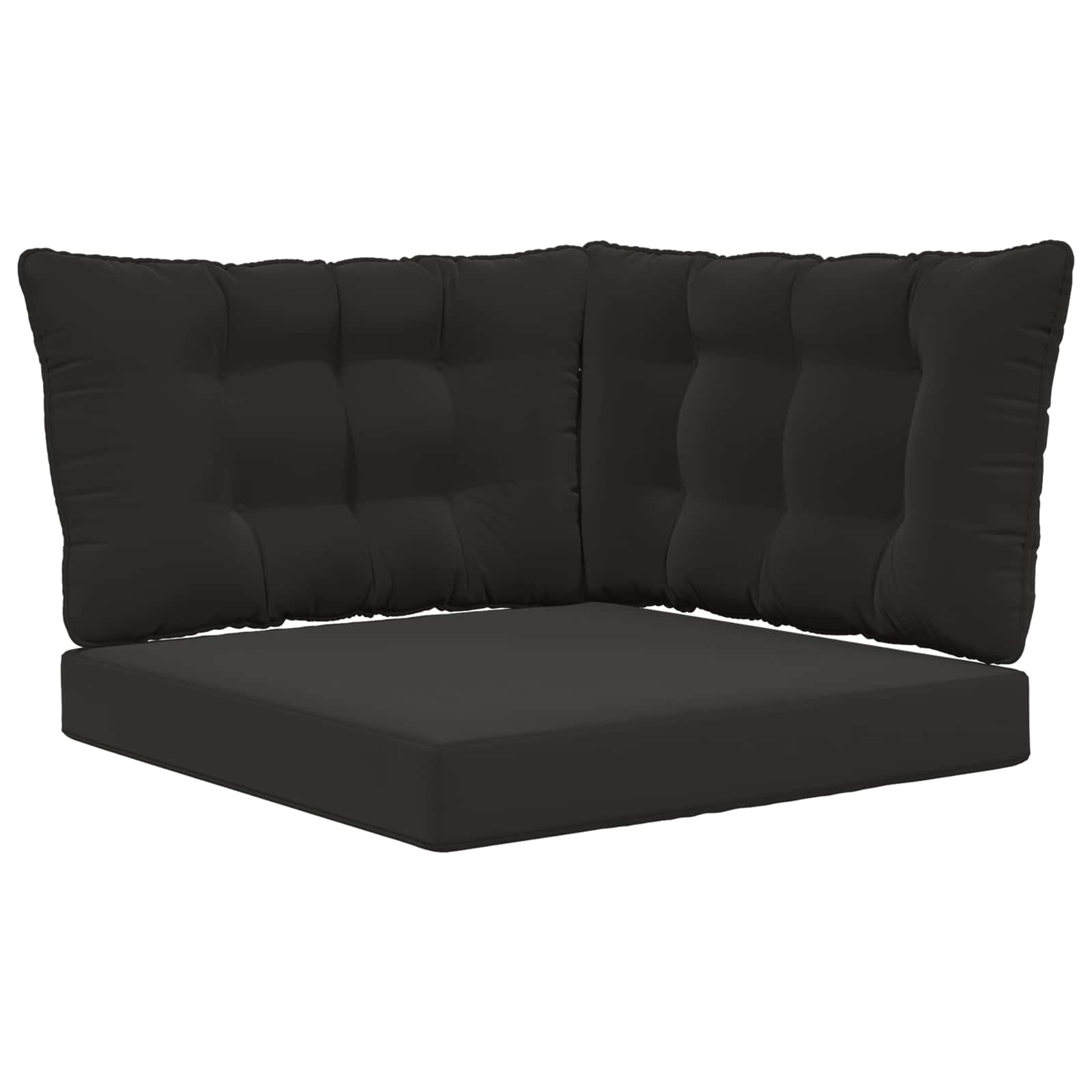 Sofakissen für draußen 3 pcs Schwarz Polyester