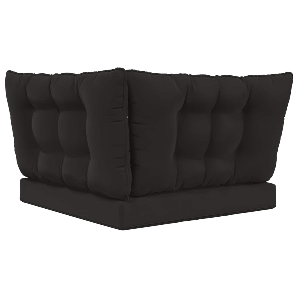 Sofakissen für draußen 3 pcs Schwarz Polyester