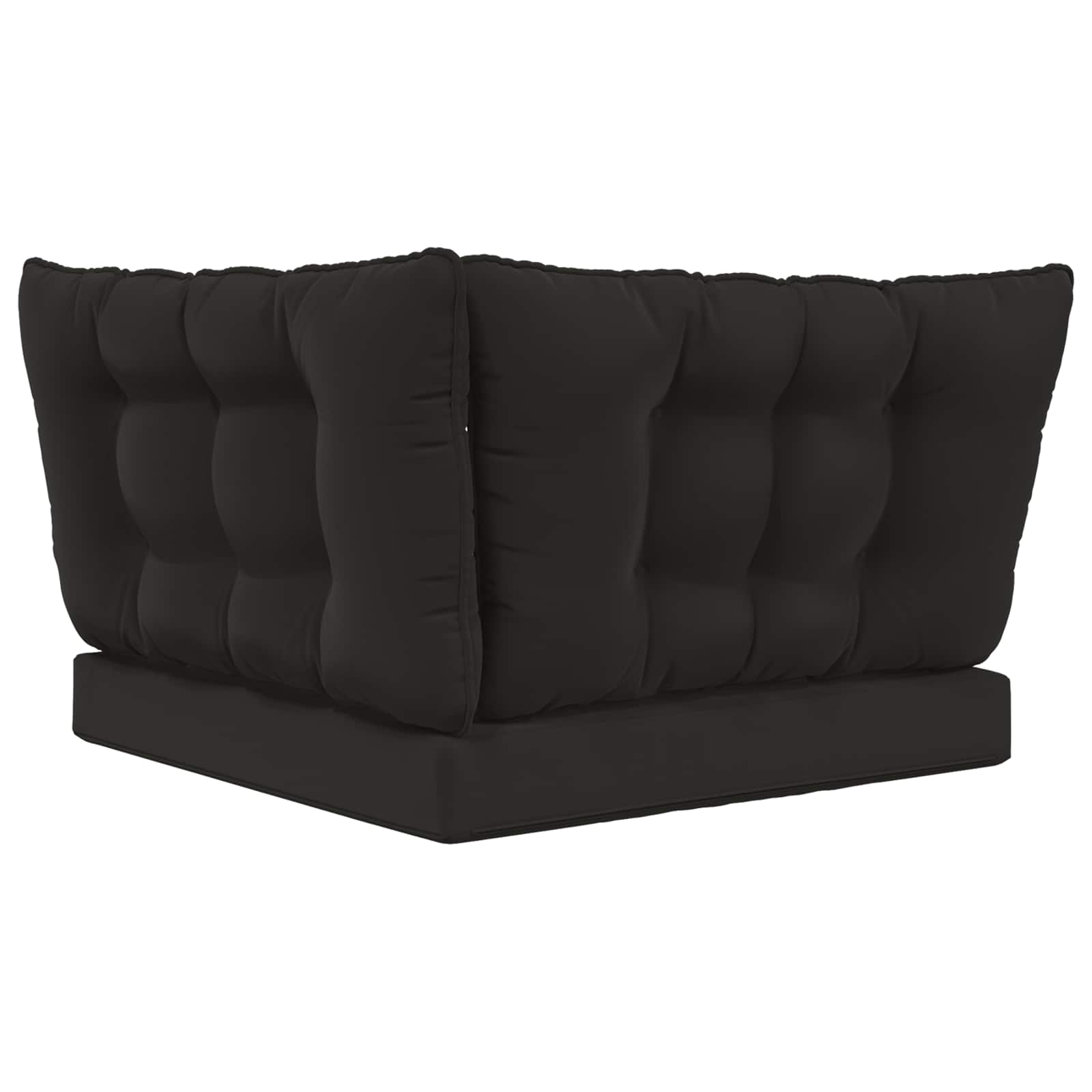 Sofakissen für draußen 3 pcs Schwarz Polyester