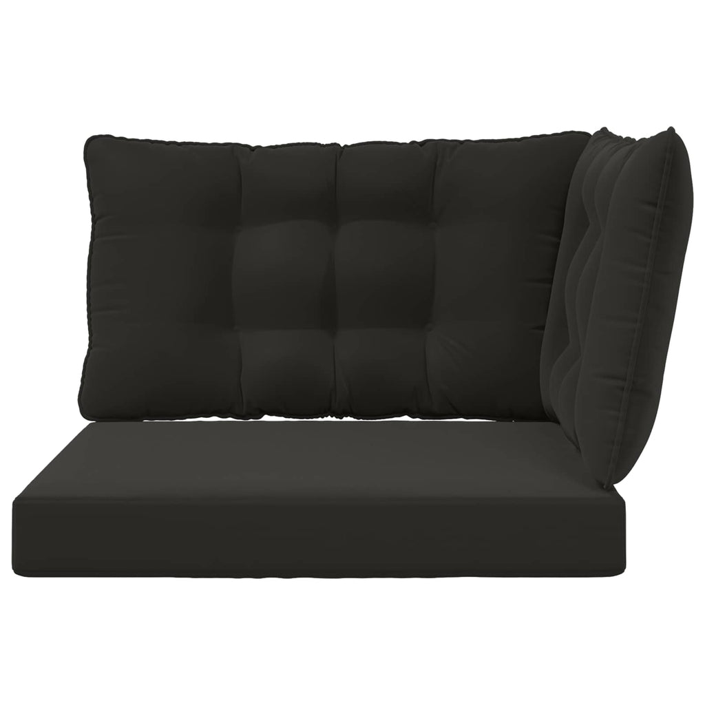 Sofakissen für draußen 3 pcs Schwarz Polyester