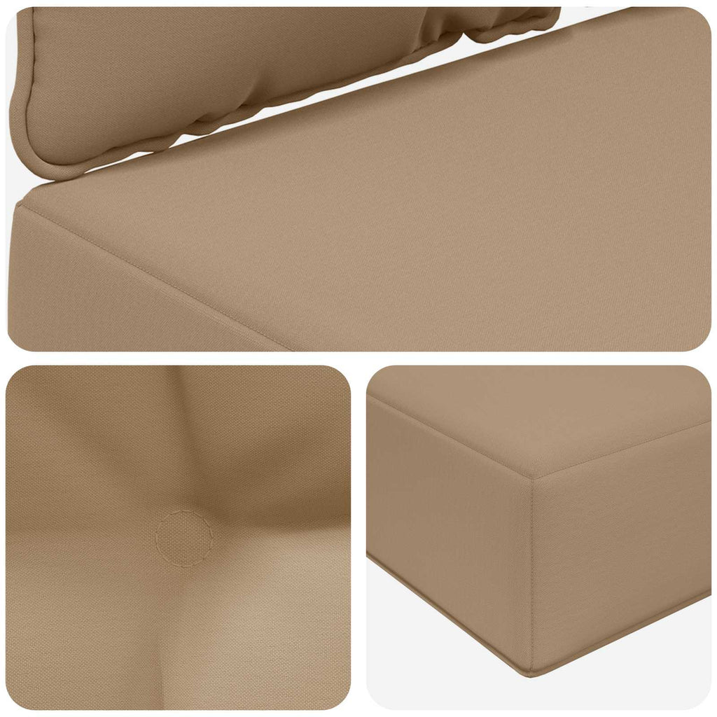 Sofakissen für draußen 3 pcs Taupe Polyester
