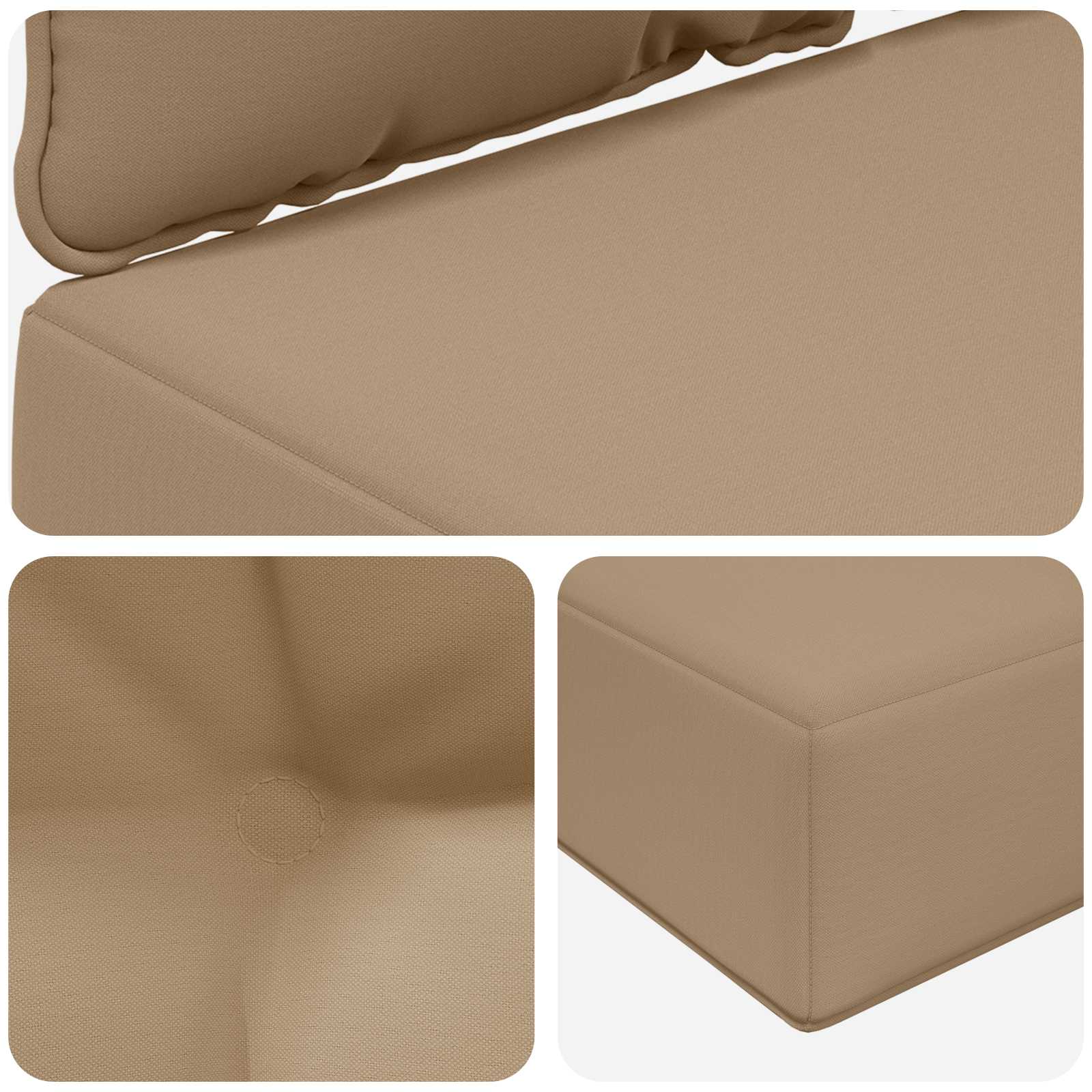 Sofakissen für draußen 3 pcs Taupe Polyester