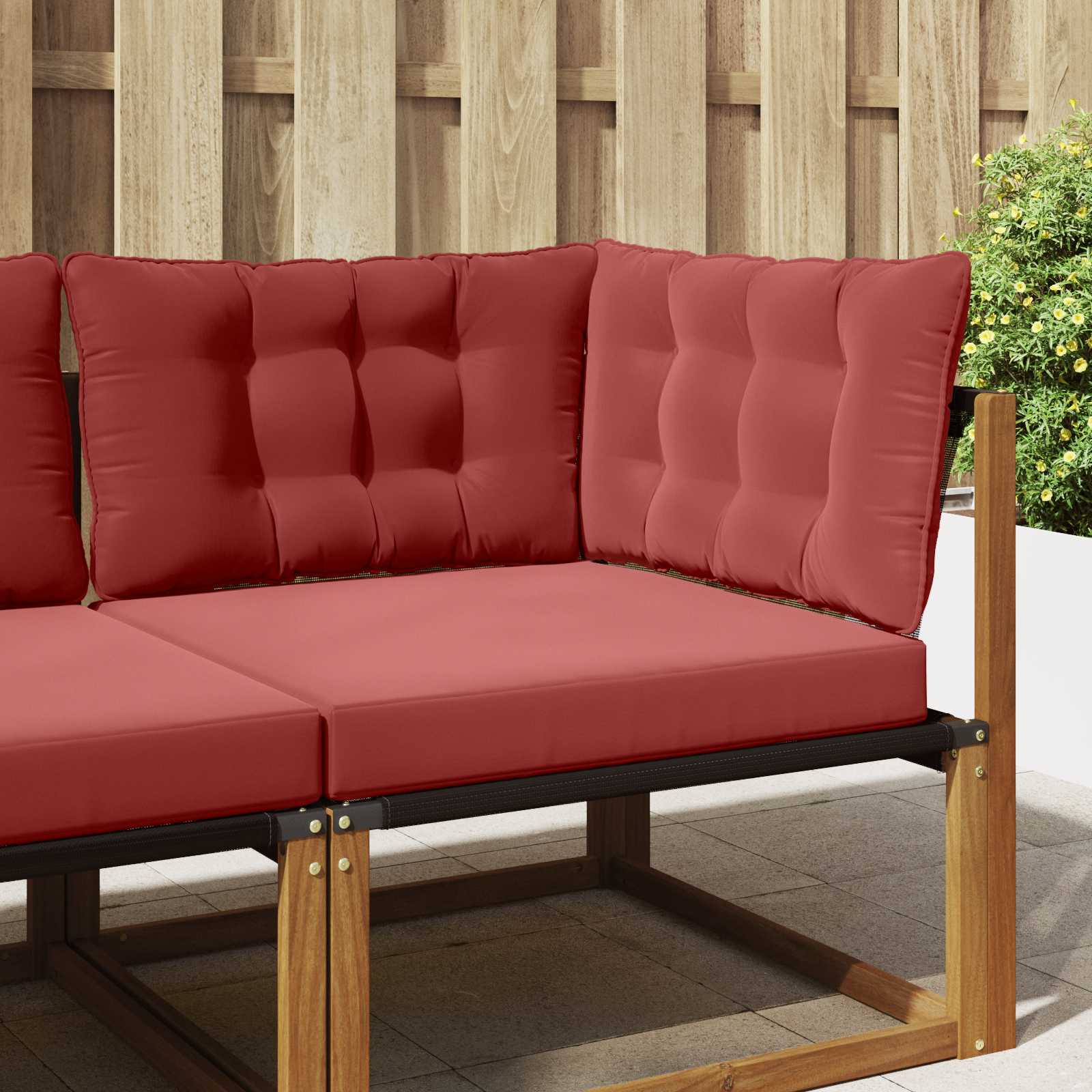 Sofakissen für draußen 3 pcs Weinrot Polyester