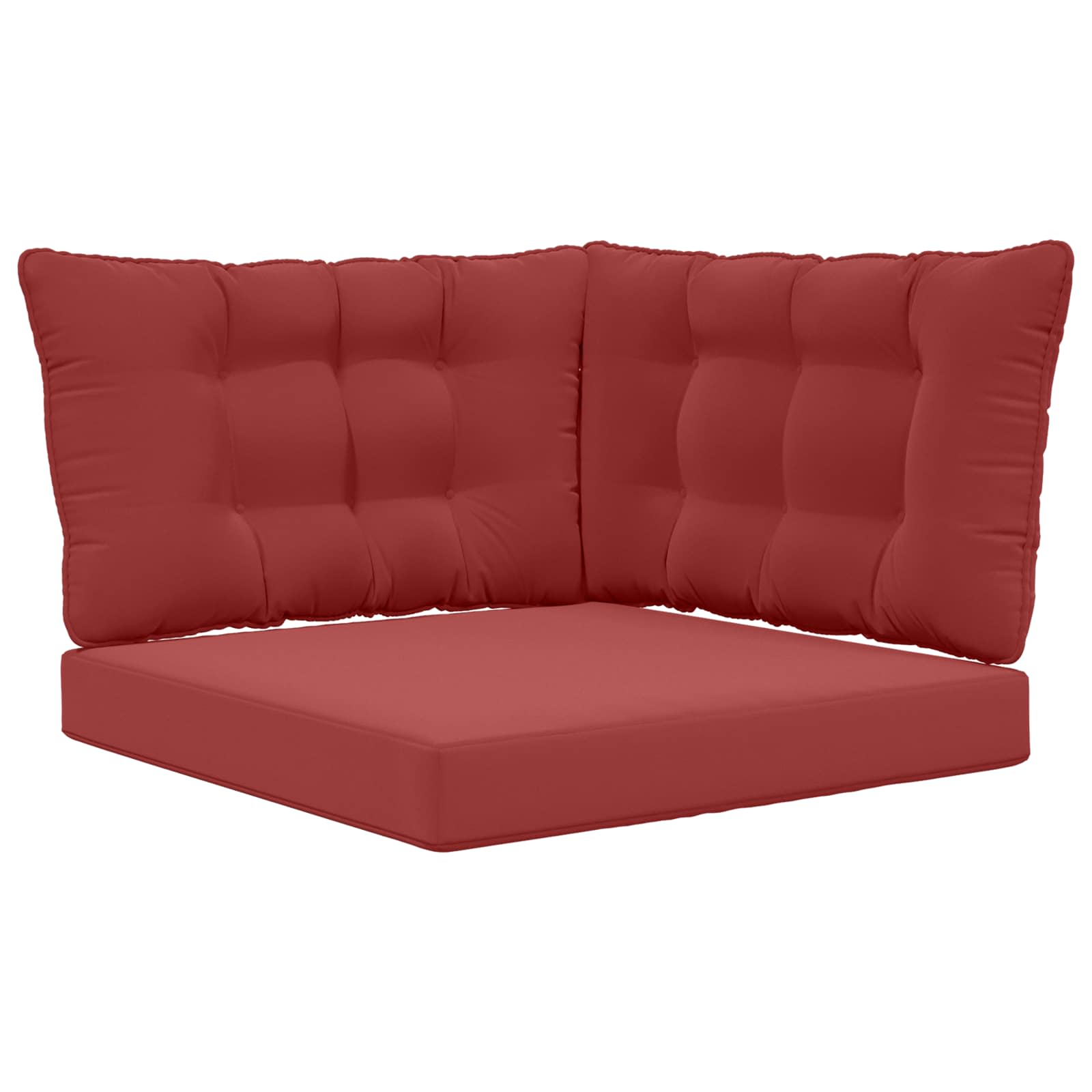 Sofakissen für draußen 3 pcs Weinrot Polyester