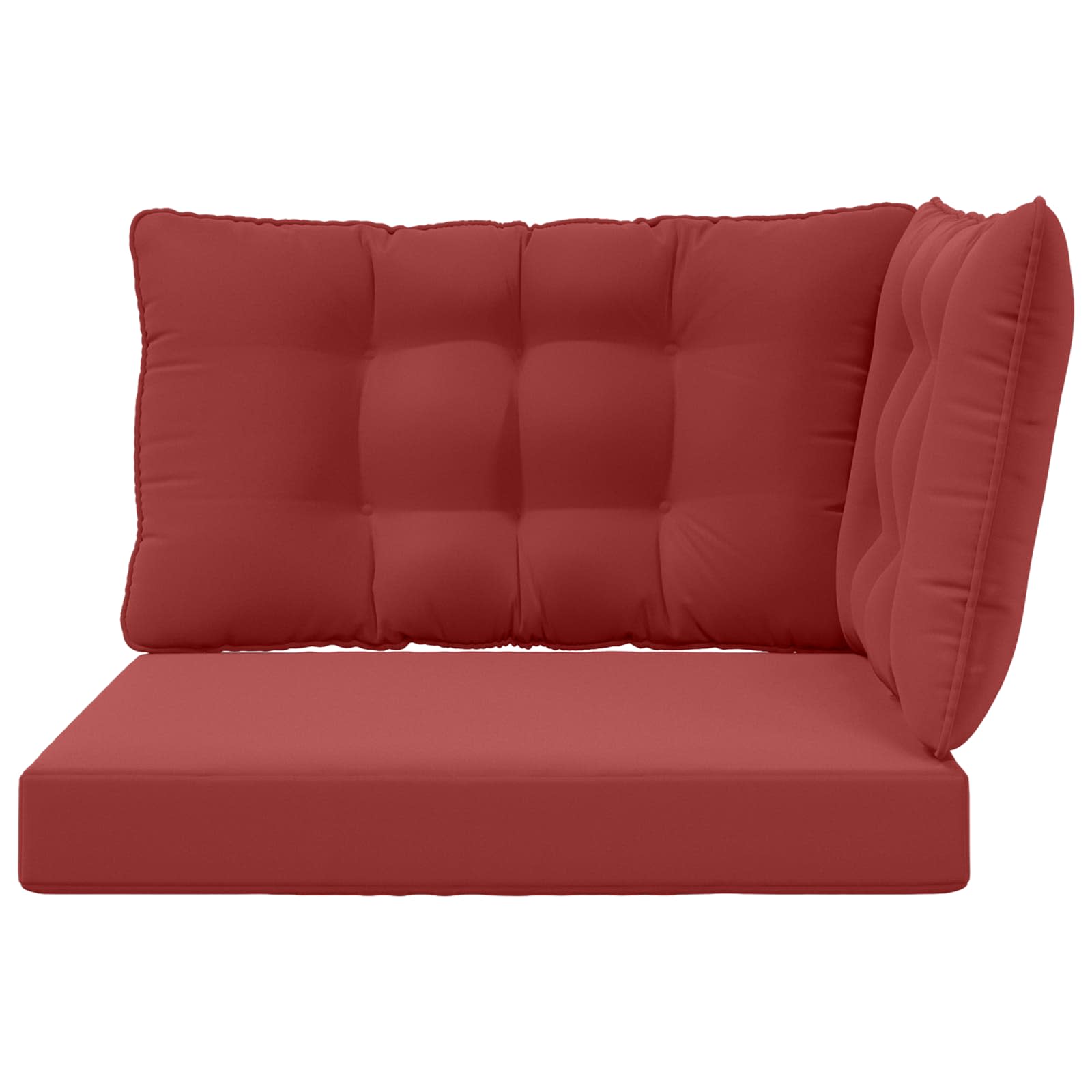 Sofakissen für draußen 3 pcs Weinrot Polyester