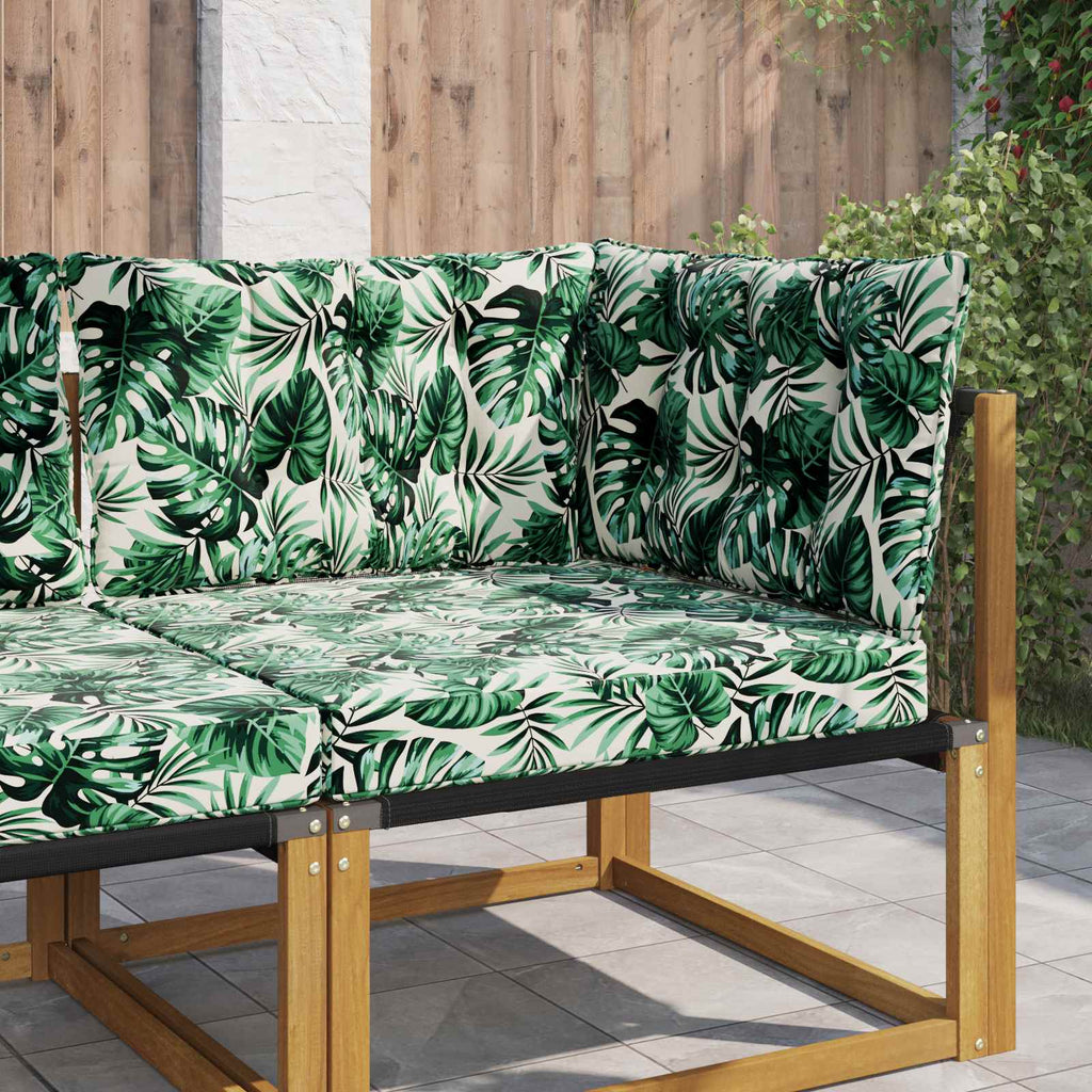Sofakissen für draußen 3 pcs Blattmuster Polyester