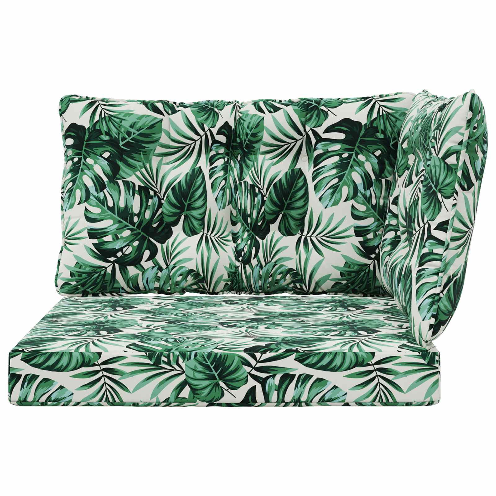 Sofakissen für draußen 3 pcs Blattmuster Polyester