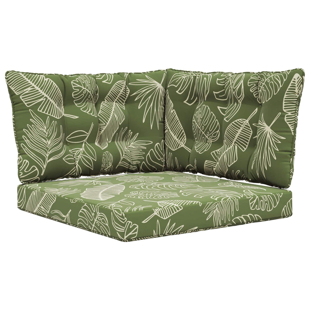 Sofakissen für draußen 3 pcs Blattdesign Polyester