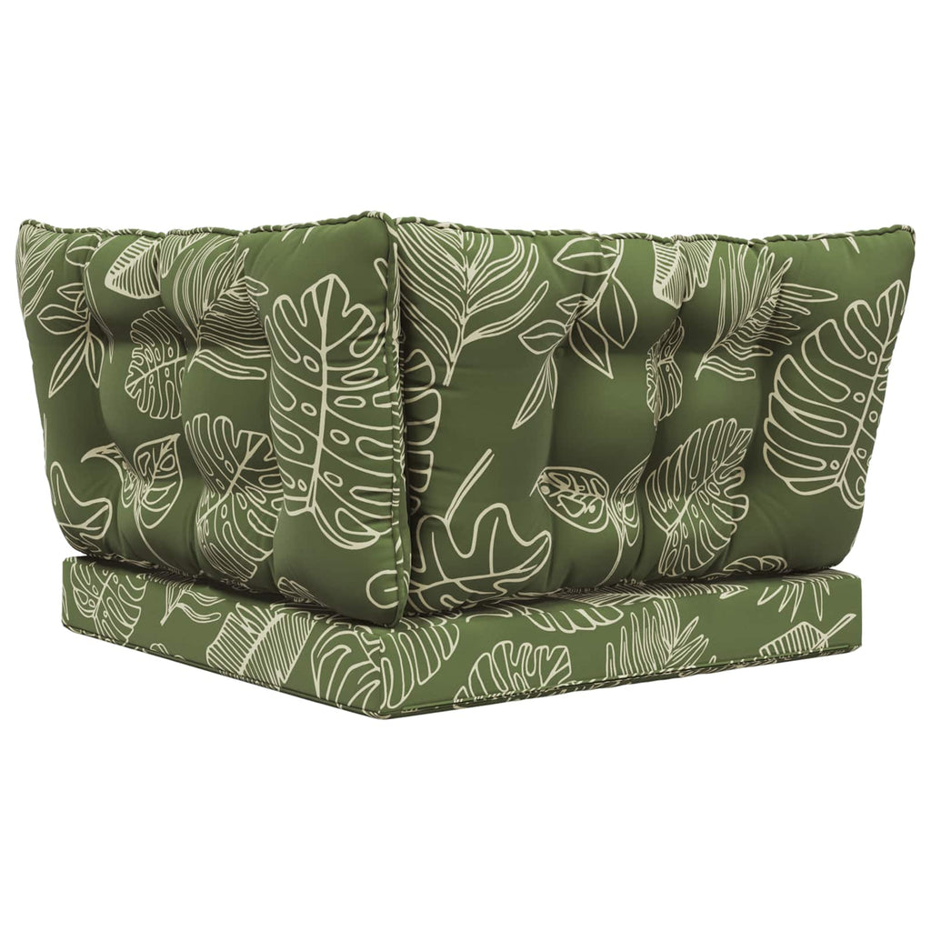 Sofakissen für draußen 3 pcs Blattdesign Polyester