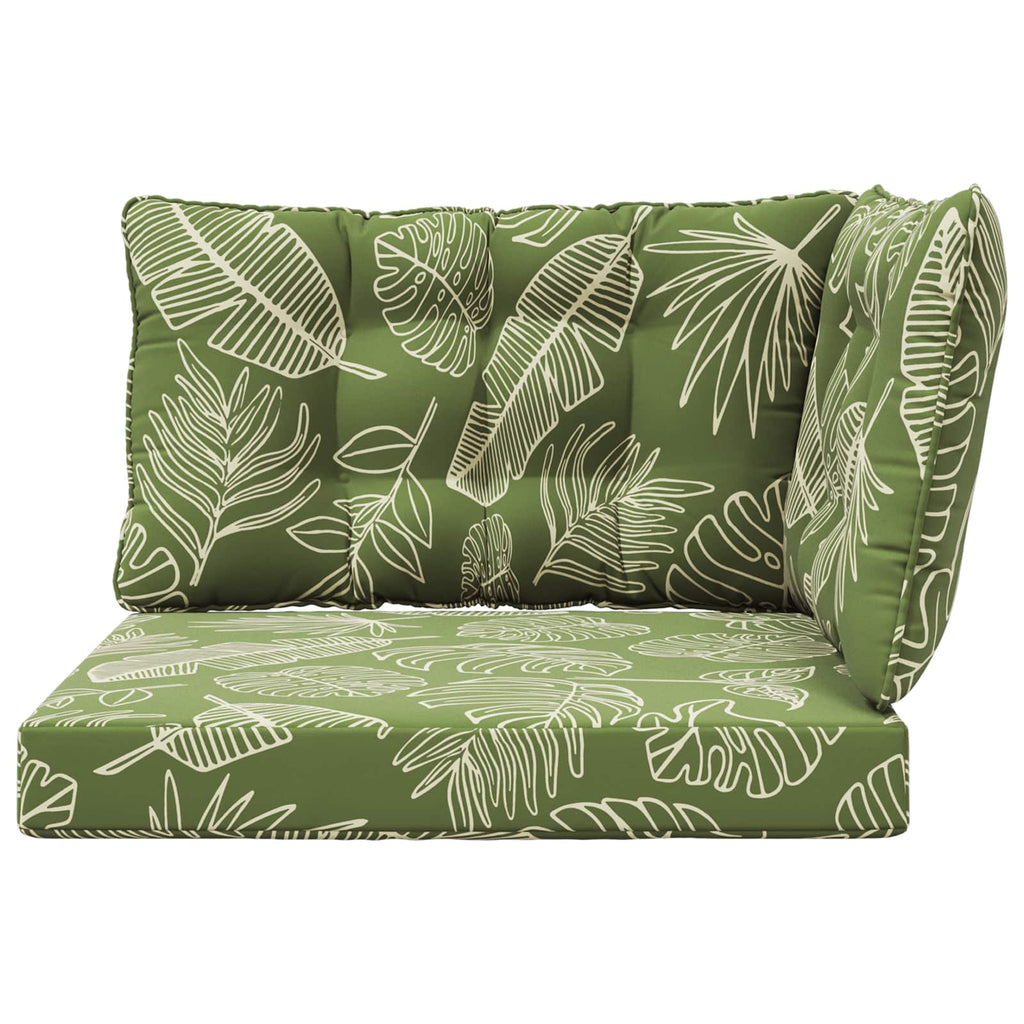 Sofakissen für draußen 3 pcs Blattdesign Polyester