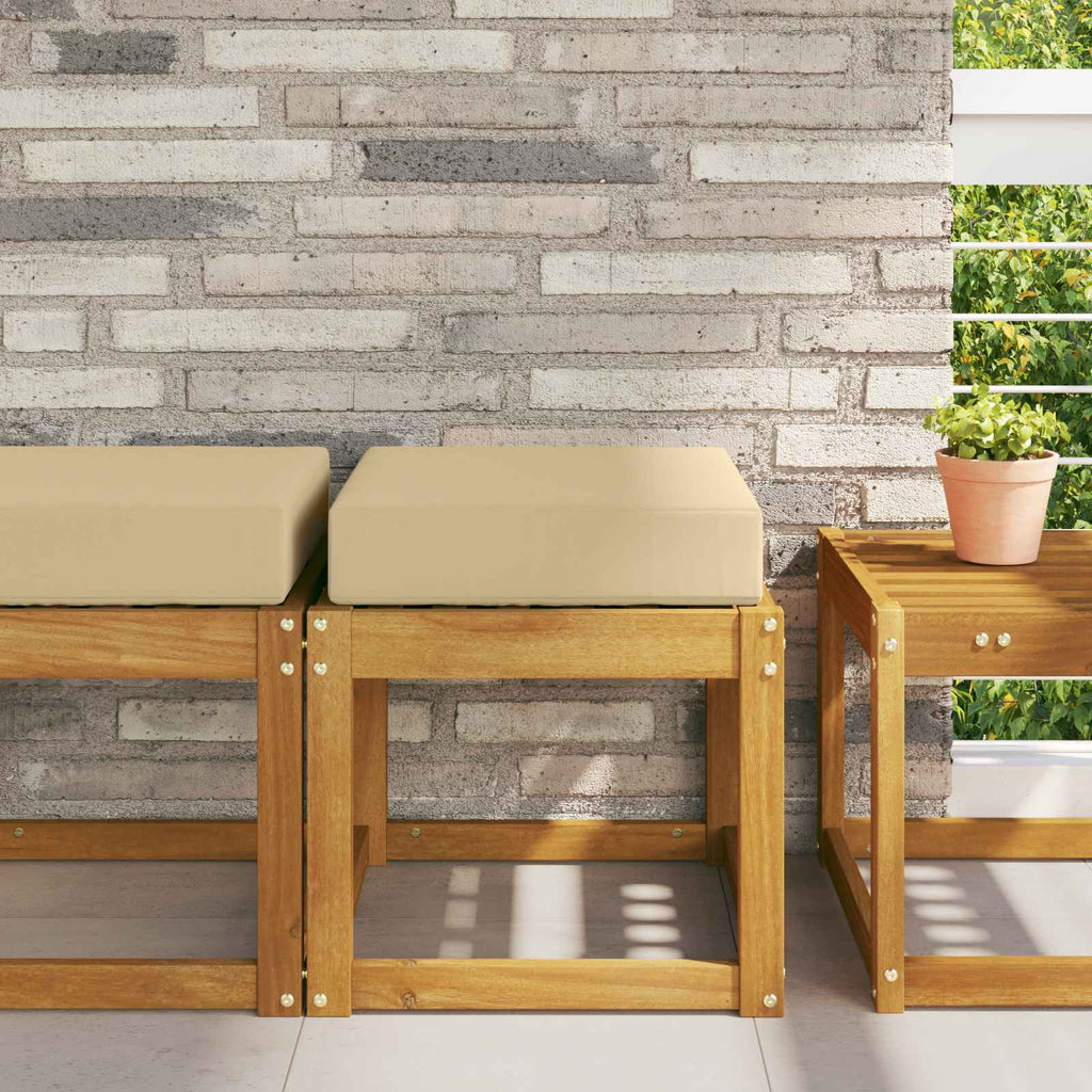 Sitzkissen für Outdoor Beige 40 x 40 x 8 cm 100 % Polyester