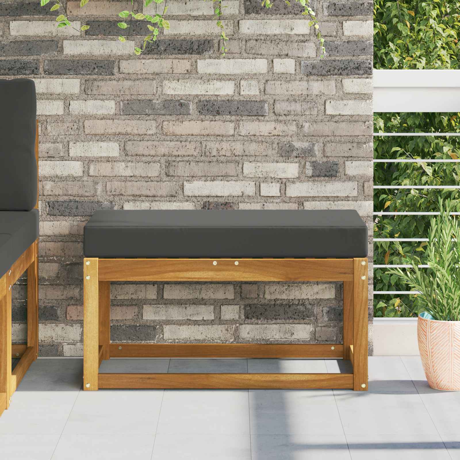 Sitzkissen für Outdoor Anthrazit 80 x 40 x 8 cm 100 % Polyester