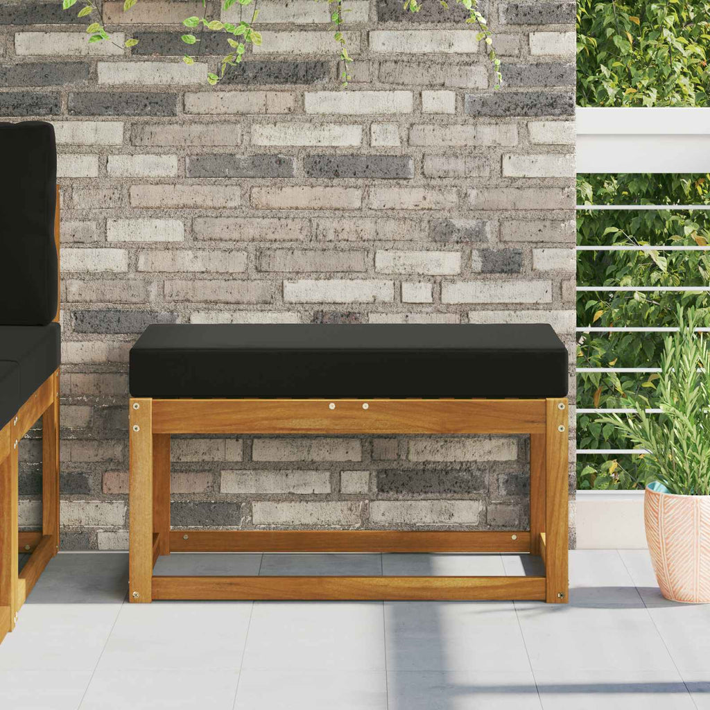 Sitzkissen für Outdoor Schwarz 80 x 40 x 8 cm 100 % Polyester