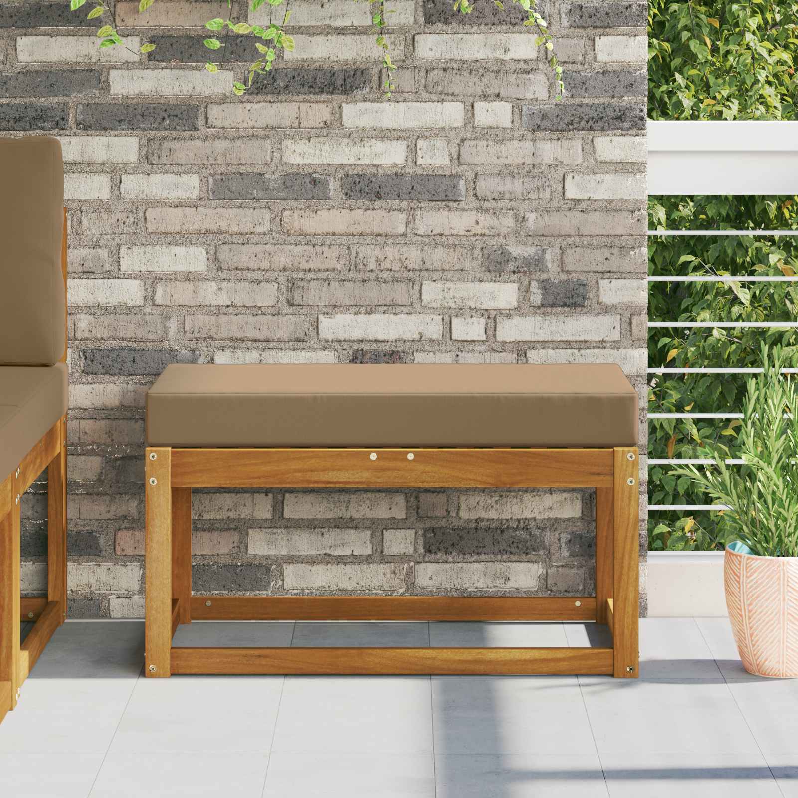 Sitzkissen für Outdoor Taupe 80 x 40 x 8 cm 100 % Polyester