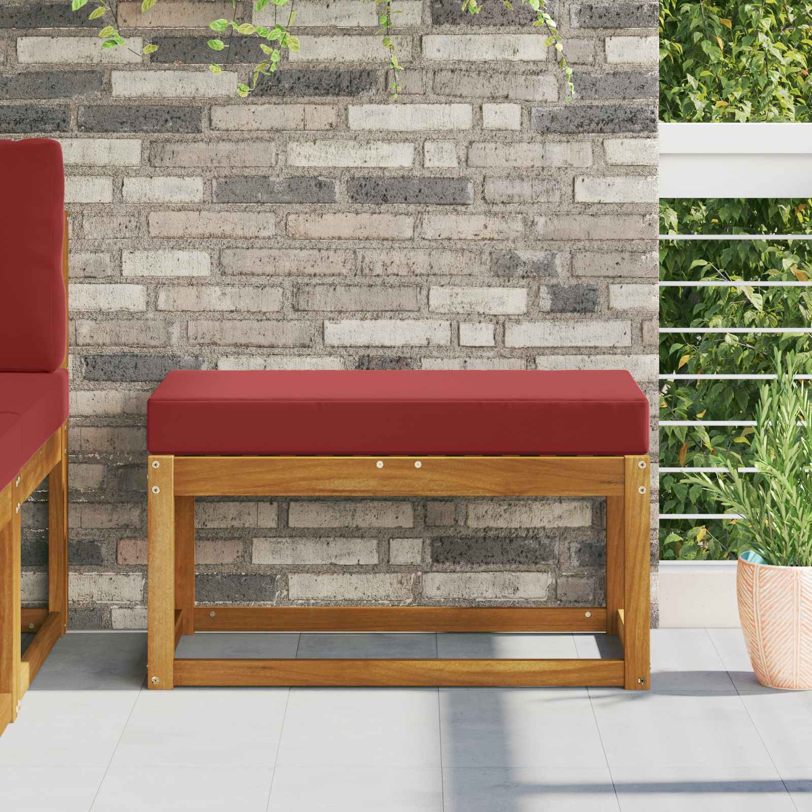 Sitzkissen für Outdoor Weinrot 80 x 40 x 8 cm 100 % Polyester
