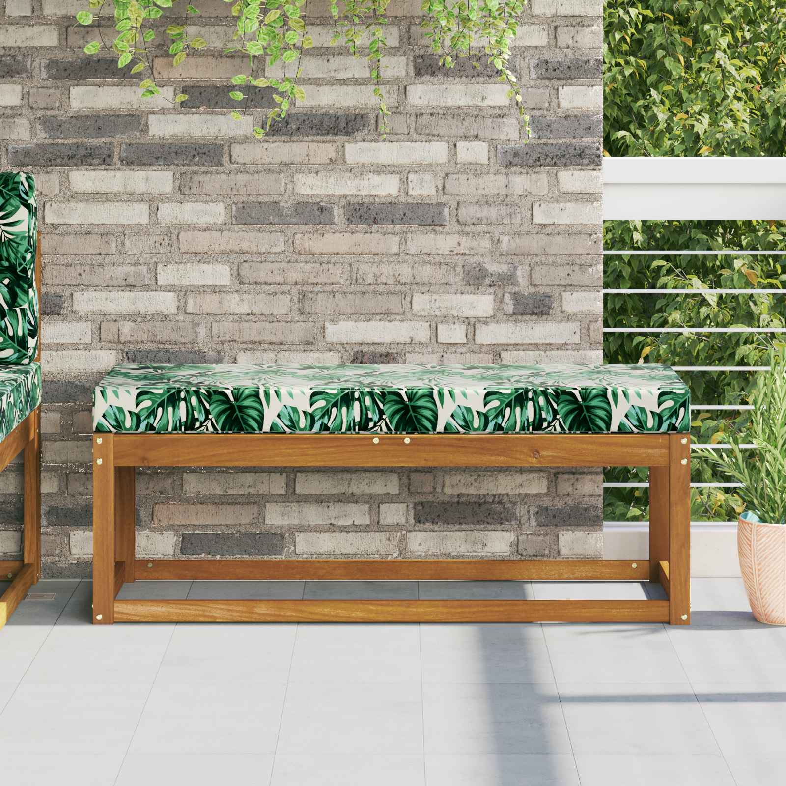 Sitzkissen für Outdoor Tropische Blätter 111,5 x 40 x 8 cm