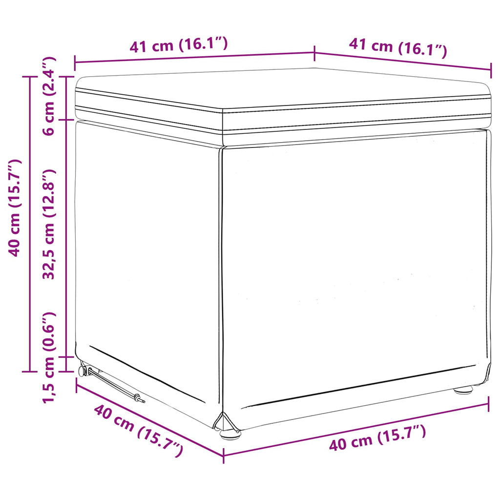 Hocker Hellgrau 41 x 41 x 40 cm Stoff und Pressholz
