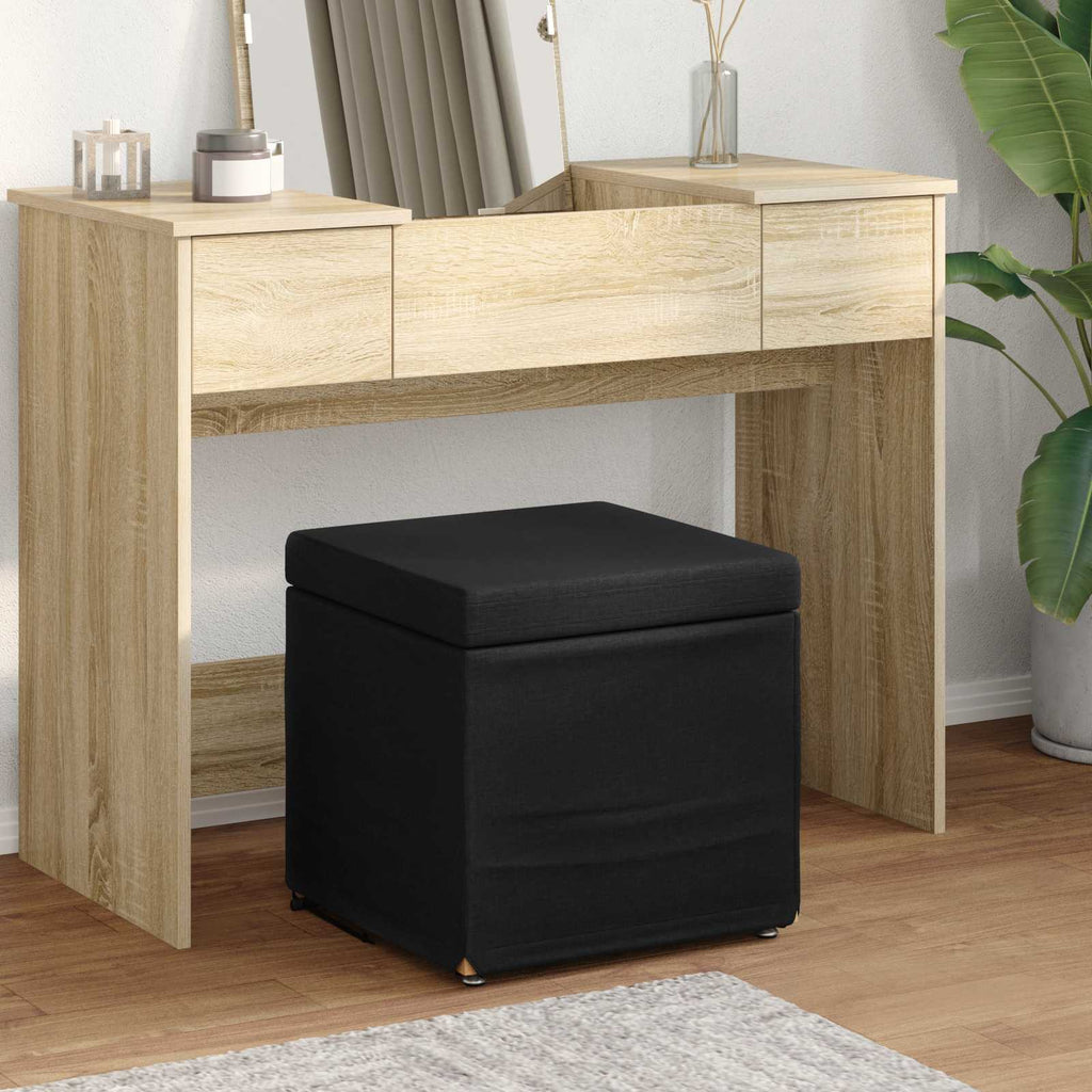 Hocker Schwarz 41 x 41 x 40 cm Stoff und Pressholz