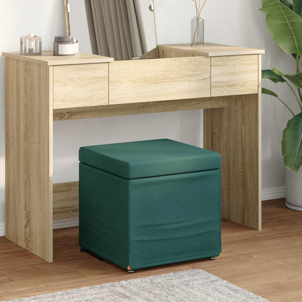 Hocker Dunkelgrün 41 x 41 x 40 cm Stoff und Pressholz