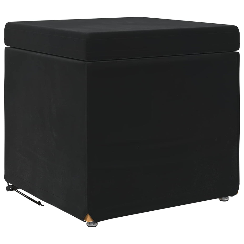Hocker Schwarz 41 x 41 x 40 cm Samt und Engineering Holz