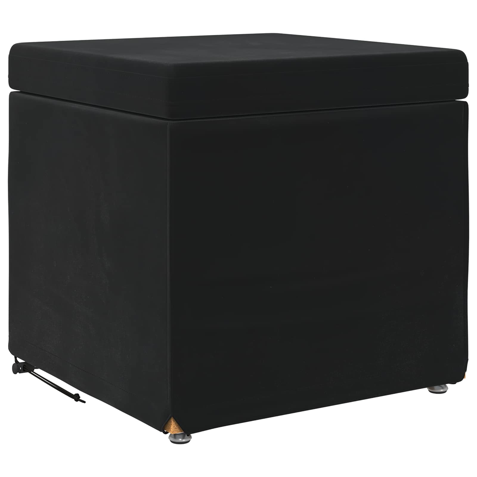 Hocker Schwarz 41 x 41 x 40 cm Samt und Engineering Holz