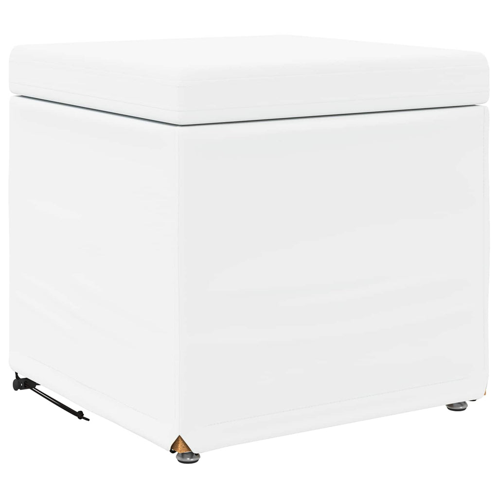 Hocker Weiß 41 x 41 x 40 cm Kunstleder und Engineering Holz
