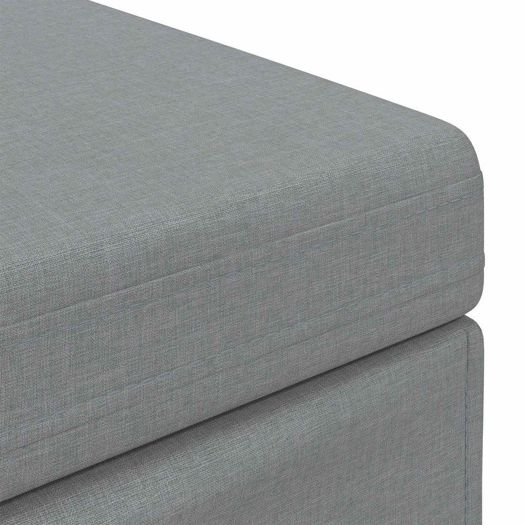 Hocker Hellgrau 61 x 41 x 40 cm Stoff und Pressholz