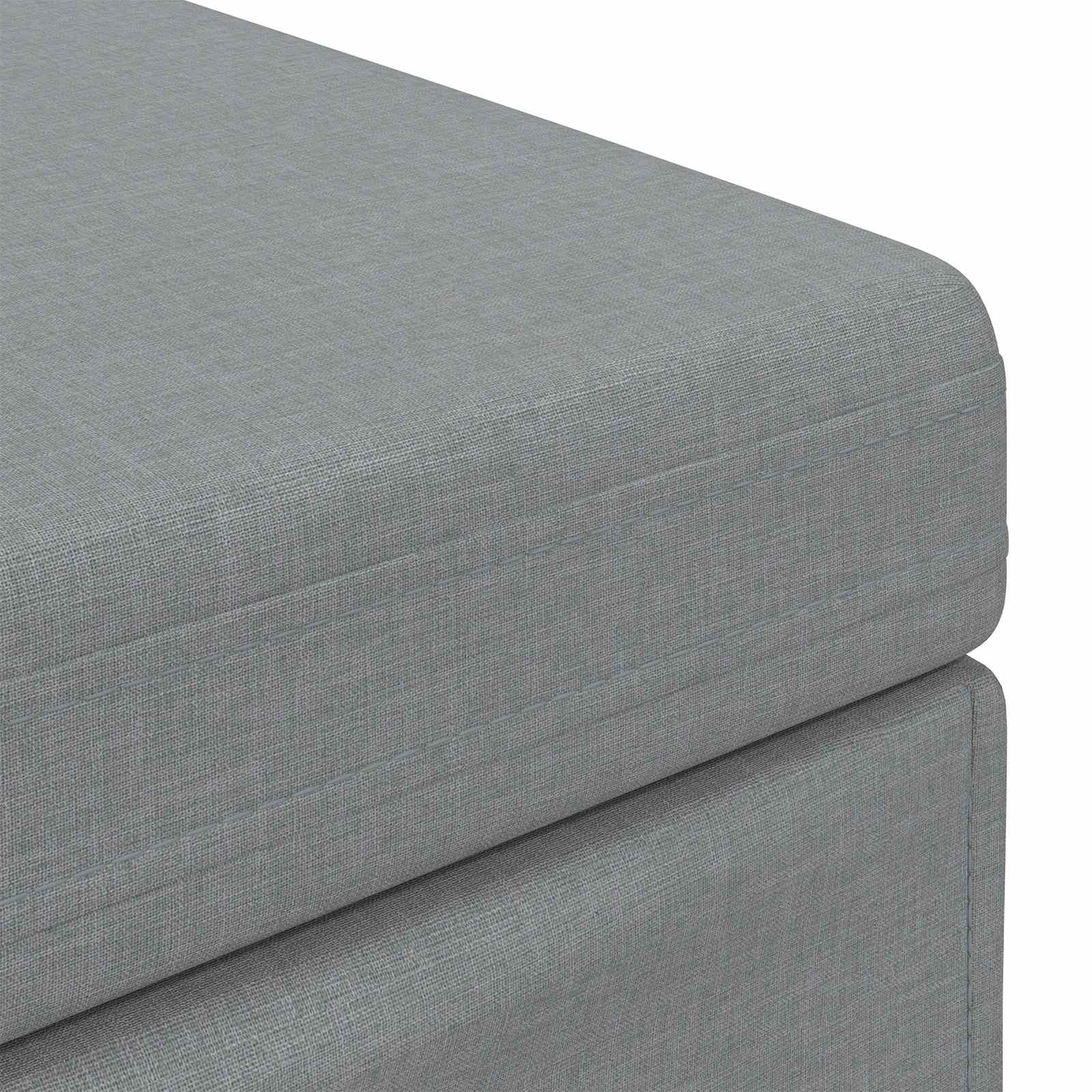 Hocker Hellgrau 61 x 41 x 40 cm Stoff und Pressholz