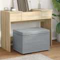 Hocker Hellgrau 61 x 41 x 40 cm Stoff und Pressholz