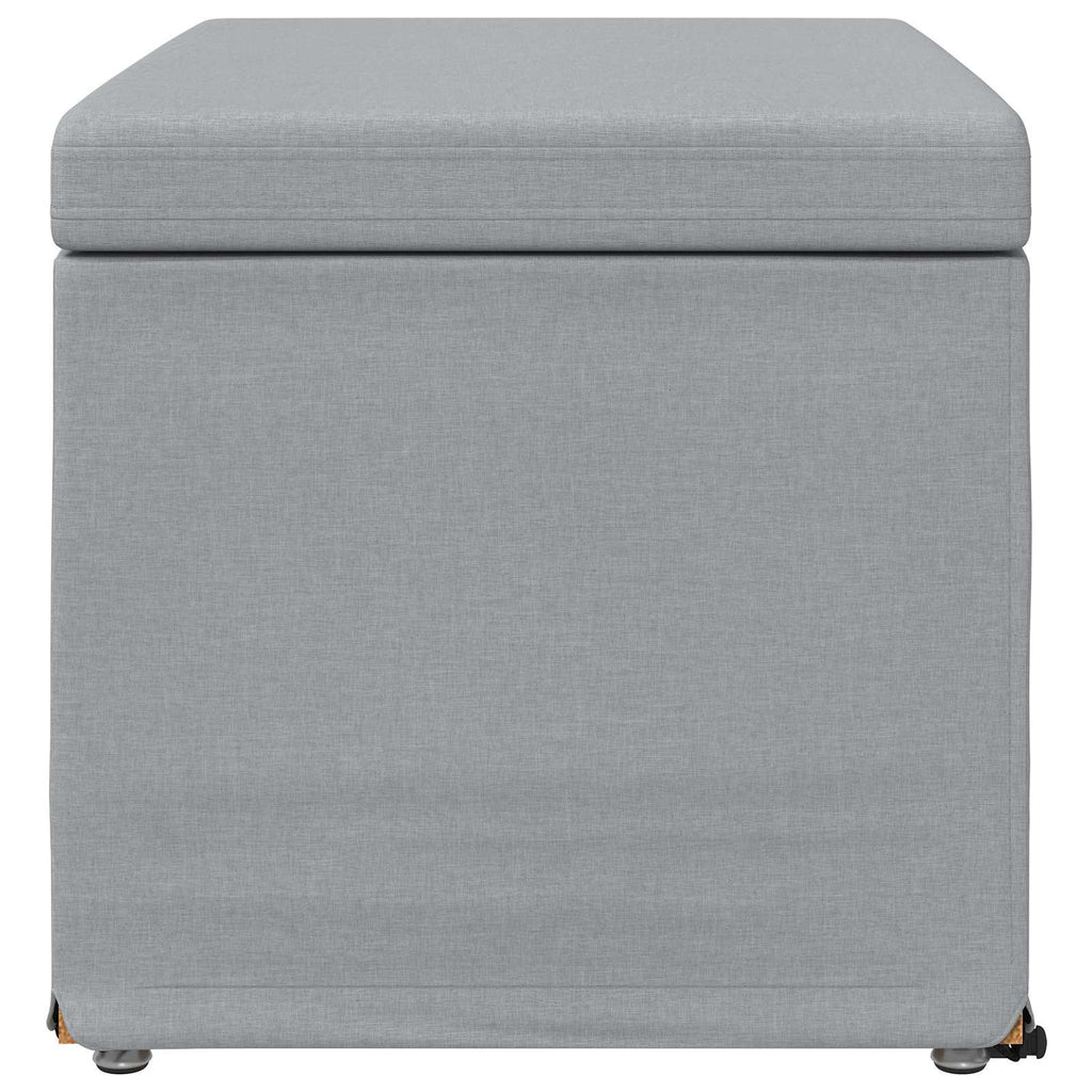 Hocker Hellgrau 61 x 41 x 40 cm Stoff und Pressholz