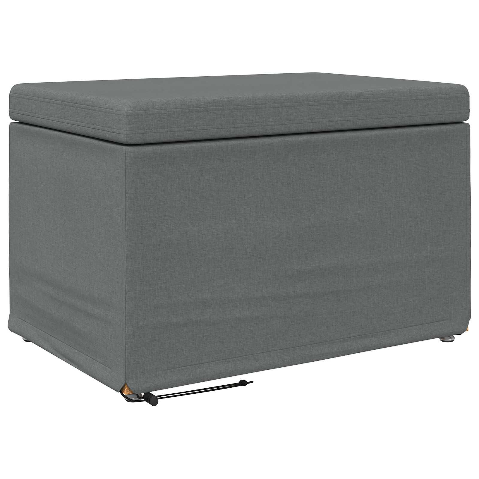 Hocker Dunkelgrau 61 x 41 x 40 cm Stoff und Pressholz
