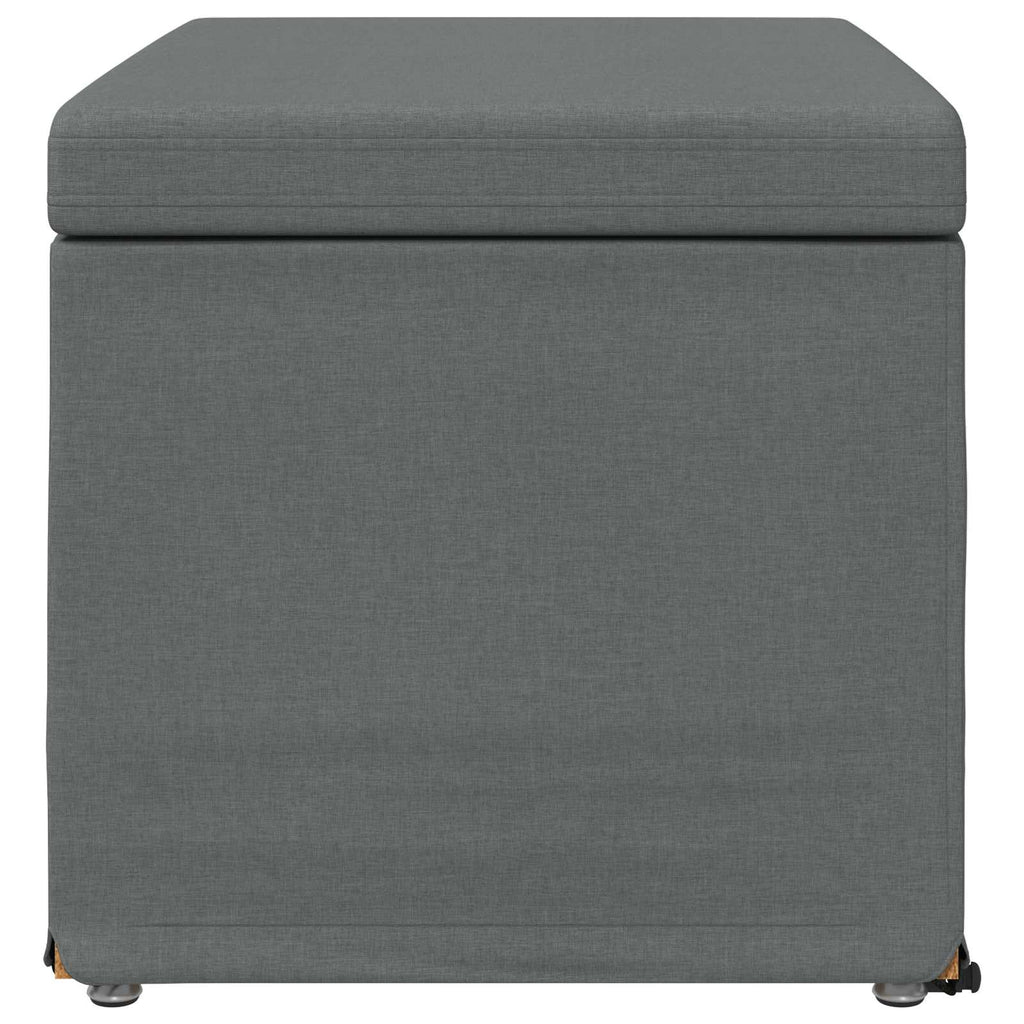 Hocker Dunkelgrau 61 x 41 x 40 cm Stoff und Pressholz