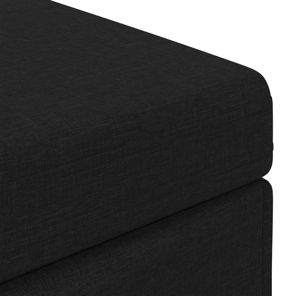 Hocker Schwarz 61 x 41 x 40 cm Stoff und Pressholz