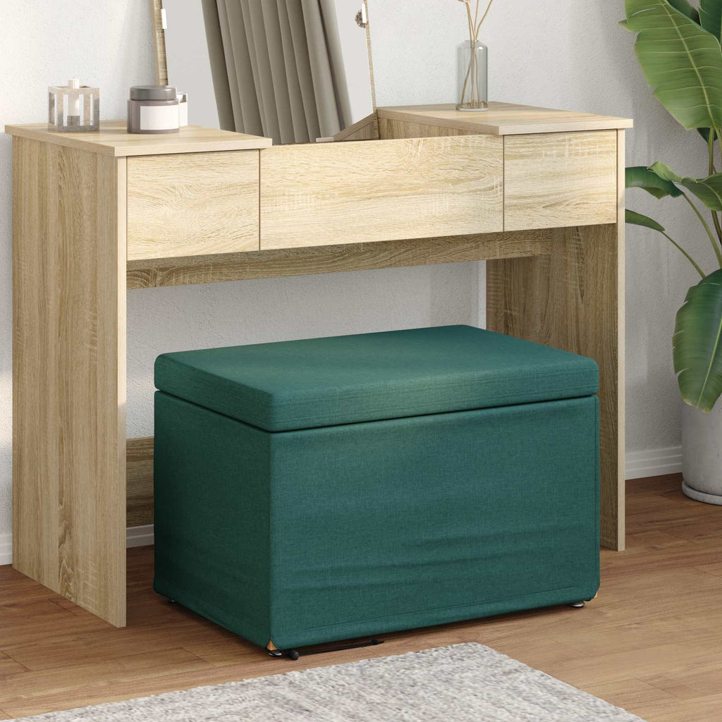 Hocker Dunkelgrün 61 x 41 x 40 cm Stoff und Pressholz
