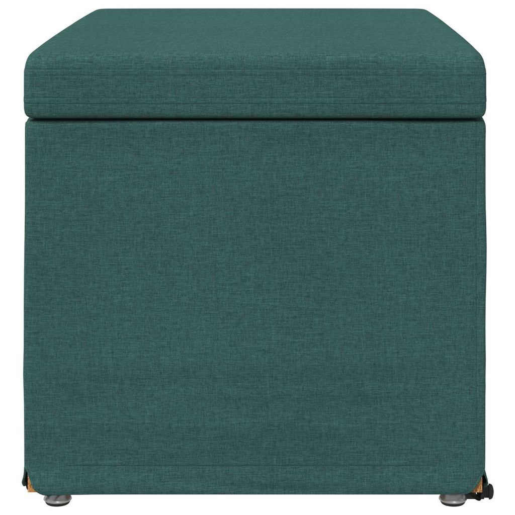 Hocker Dunkelgrün 61 x 41 x 40 cm Stoff und Pressholz