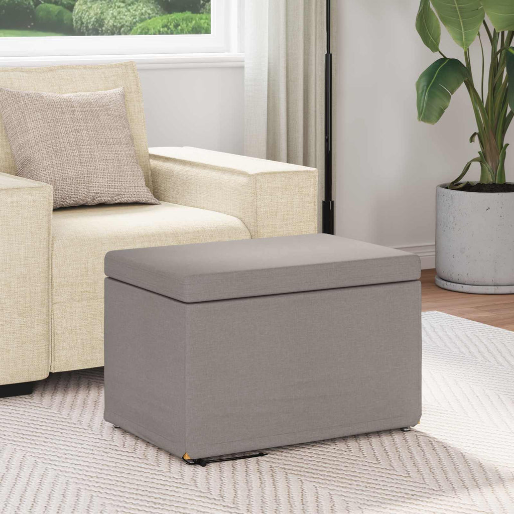 Hocker Taupe 61 x 41 x 40 cm Stoff und Pressholz