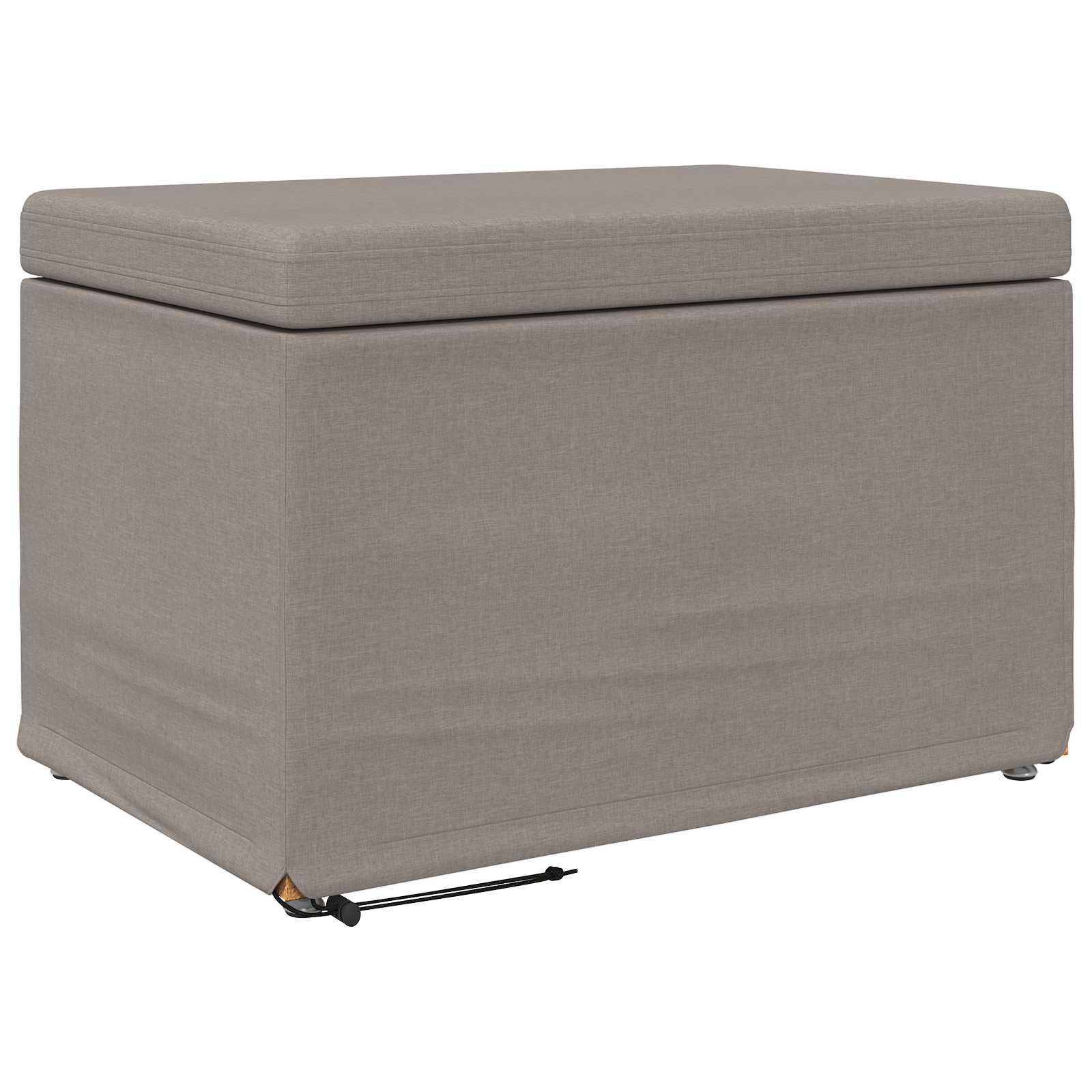 Hocker Taupe 61 x 41 x 40 cm Stoff und Pressholz