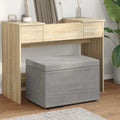 Hocker Hellgrau 61 x 41 x 40 cm Samt und Engineering Holz