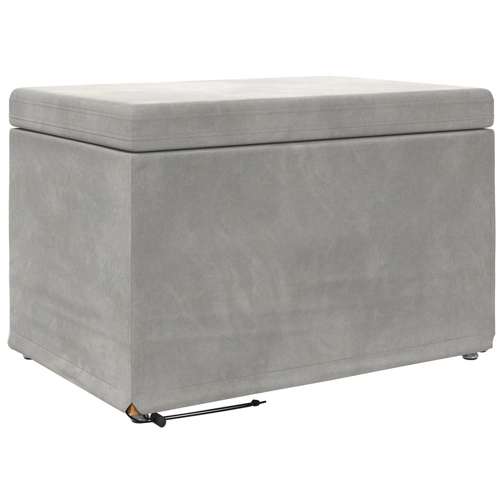 Hocker Hellgrau 61 x 41 x 40 cm Samt und Engineering Holz