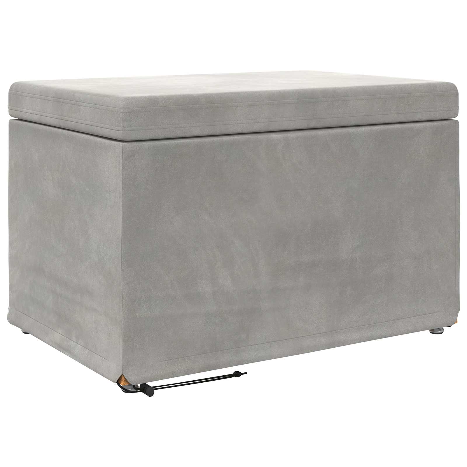 Hocker Hellgrau 61 x 41 x 40 cm Samt und Engineering Holz