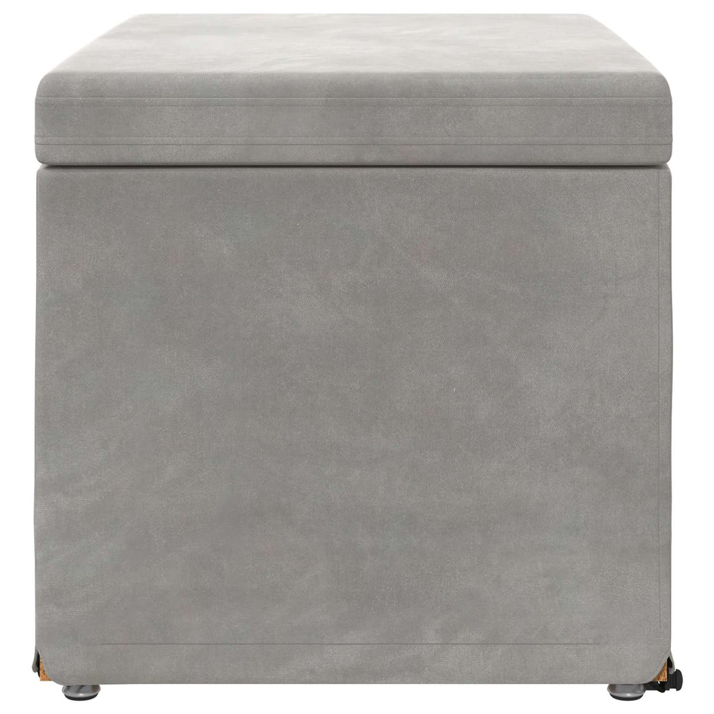 Hocker Hellgrau 61 x 41 x 40 cm Samt und Engineering Holz