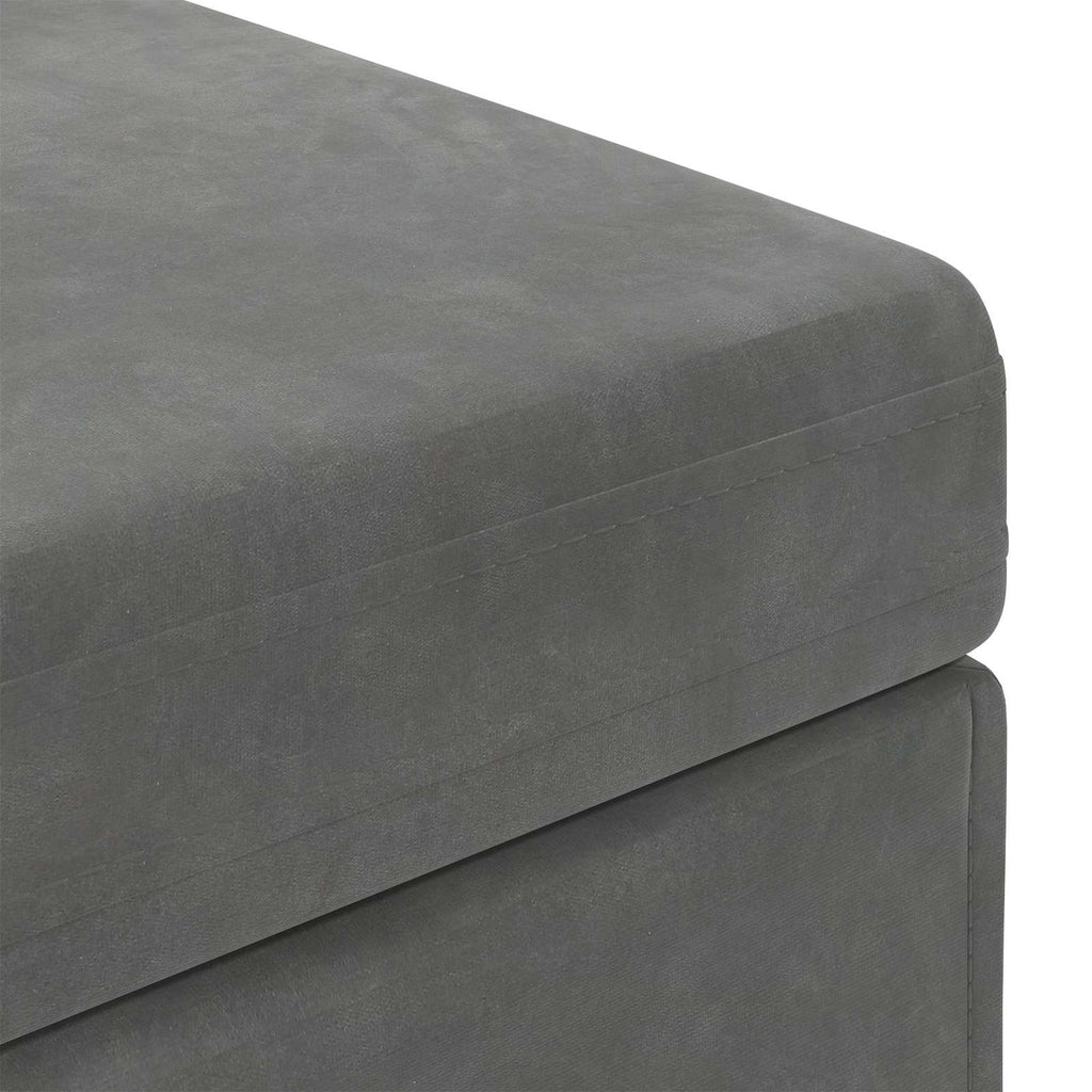 Hocker Dunkelgrau 61 x 41 x 40 cm Samt und Engineering Holz