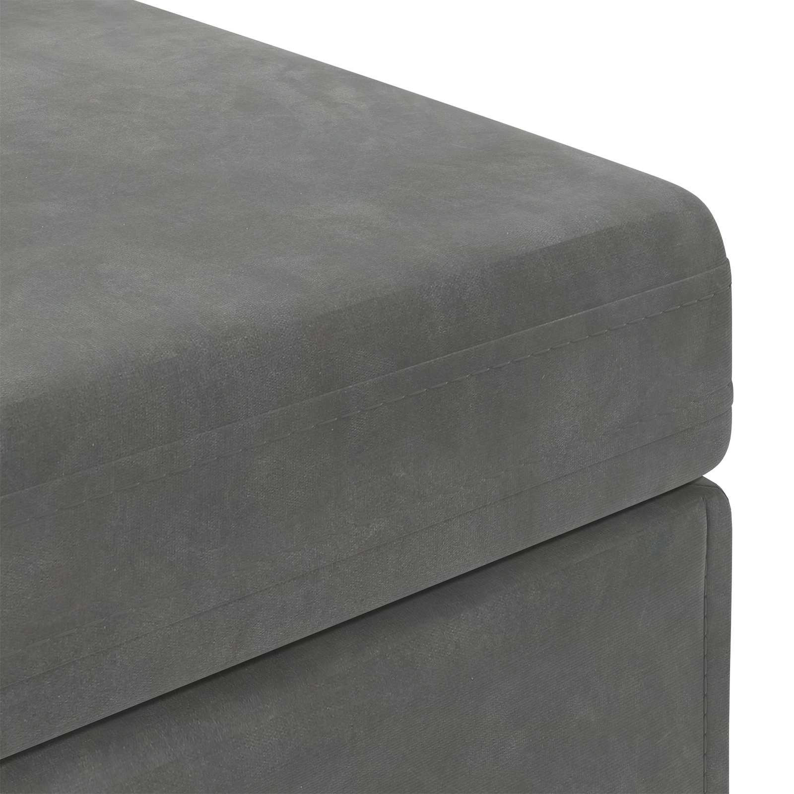 Hocker Dunkelgrau 61 x 41 x 40 cm Samt und Engineering Holz