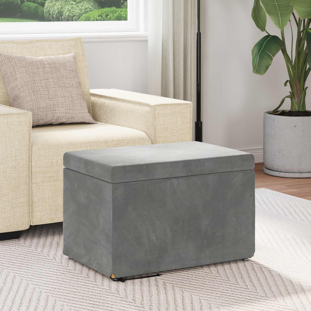Hocker Dunkelgrau 61 x 41 x 40 cm Samt und Engineering Holz
