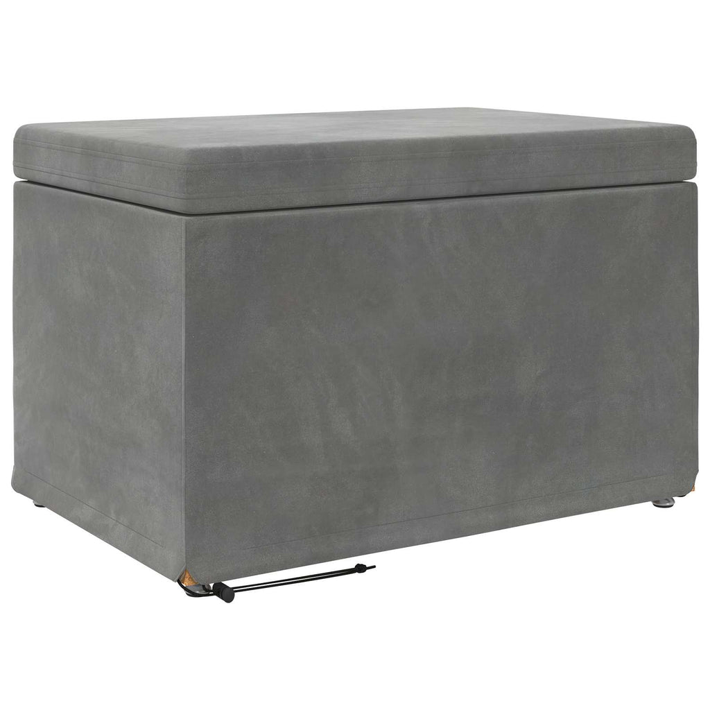 Hocker Dunkelgrau 61 x 41 x 40 cm Samt und Engineering Holz