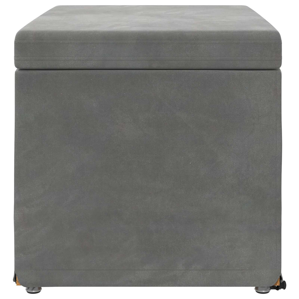 Hocker Dunkelgrau 61 x 41 x 40 cm Samt und Engineering Holz